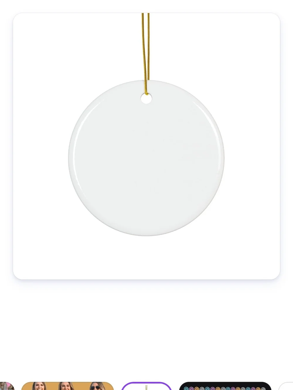 Our 1st Tini & Cigar Ceramic Ornament – White